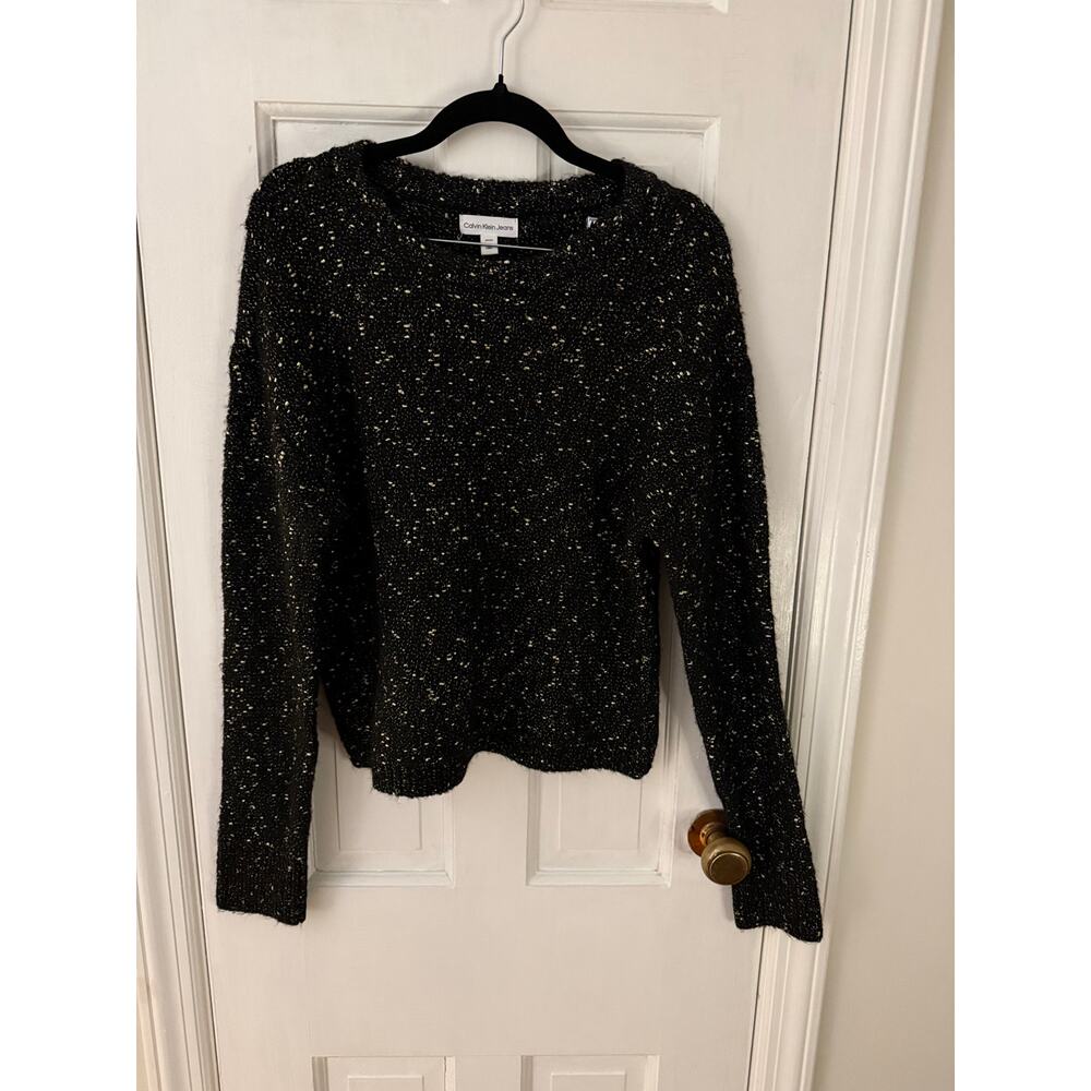 Calvin Klein Black/Gold Metallic Sweater- Size Small